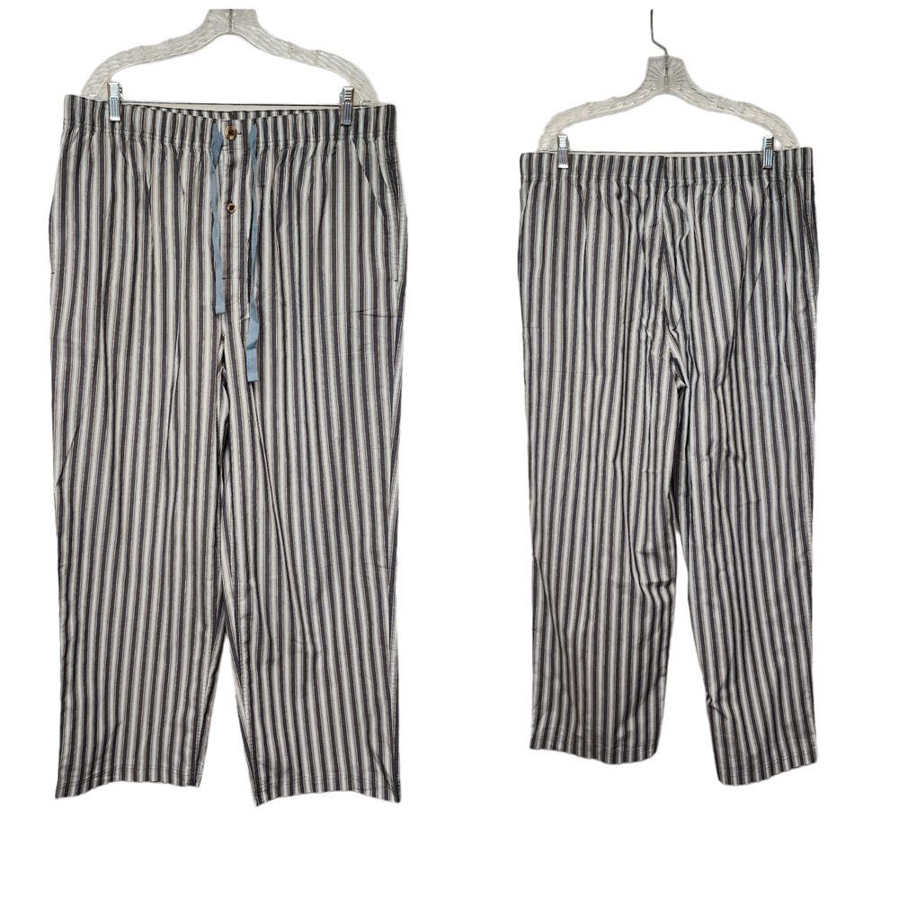 CREMIEUX LOUNGWEAR PLAID GRAY/BLUE ELASTIC DRAWSTRING PAJAMA PANTS SIZE XL